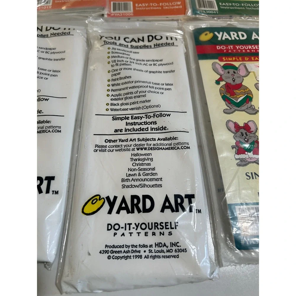 Lot of 8 Vintage Yard Art‎ DIY Woodcraft Patterns Halloween Christmas 1998 HDA